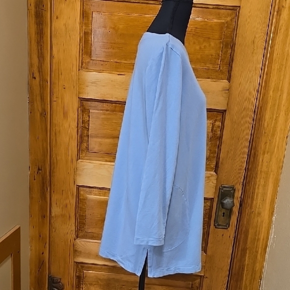 Pure Jill Affinity Blue Long Sleeve French Terry Top LP - Picture 4 of 5